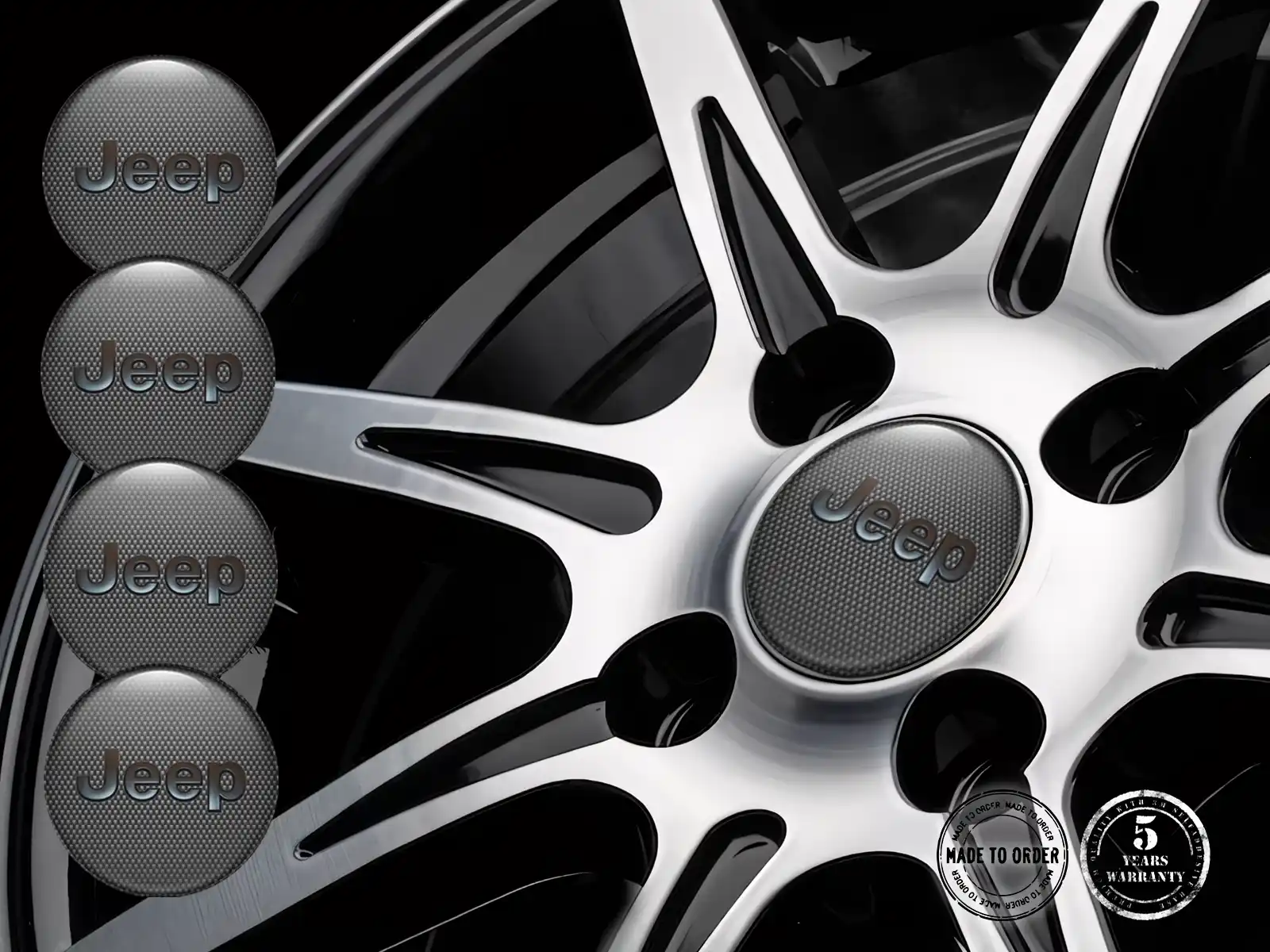 Jeep Style Cache-Moyeu Bombé Étiquettes de Qualité